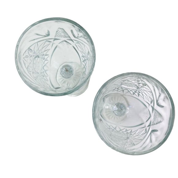 2 Libbey Glass Co Hobstar Water Goblets Vintage 7.25” x 3.5” - Picture 7 of 7